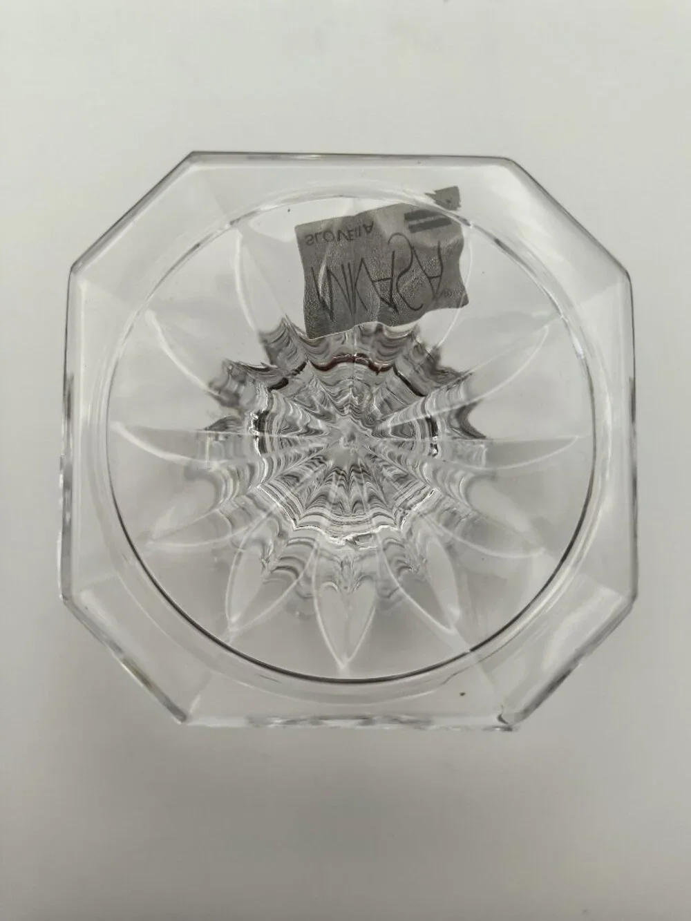 Mikasa Slovenia Crystal Candlestick Holder Octagonal Base 2.75in Vintage Elegant